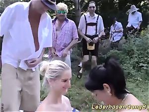 mischievous german outdoor groupsex fuck-a-thon